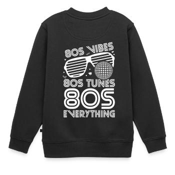 80er Jahre Vibes Melodien Alles - Kinder Premium Organic Sweatshirt - Schwarz - Hinten - AI Model Kid Female (0cm)