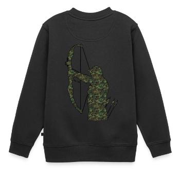 Chasseur - Sweat Premium enfant bio - noir - Dos - AI Model Kid Female (0cm)