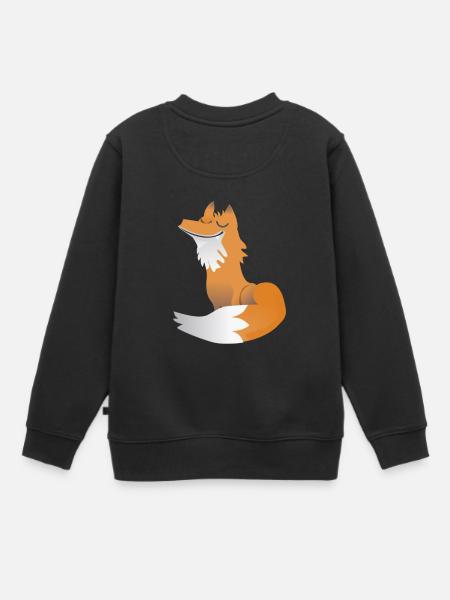 renard - Sweat Premium enfant bio - noir