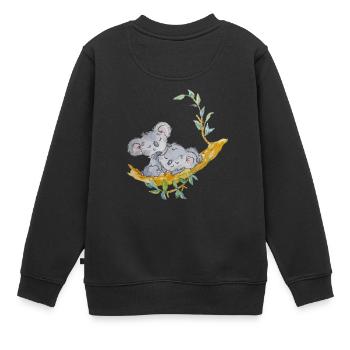 koalas tendresse - Sweat Premium enfant bio - noir - Dos - AI Model Kid Female (0cm)