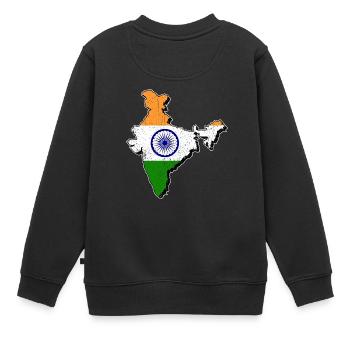 Indien - Kinder Premium Organic Sweatshirt - Schwarz - Hinten - AI Model Kid Female (0cm)