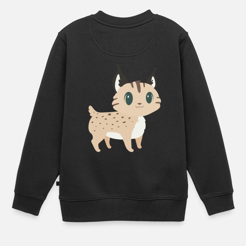 Süßer Luchs - Kinder Premium Organic Sweatshirt - Schwarz