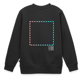 Think outside the Box - Kids Premium Organic Sweatshirt - black - Back - AI Model Kid Female (0cm)