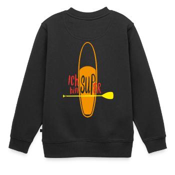ich bin SUPer - Kinder Premium Organic Sweatshirt - Schwarz - Hinten - AI Model Kid Female (0cm)