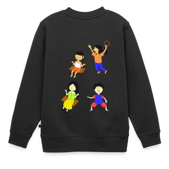Spielende Kinder - Kinder Premium Organic Sweatshirt - Schwarz - Hinten - AI Model Kid Female (0cm)