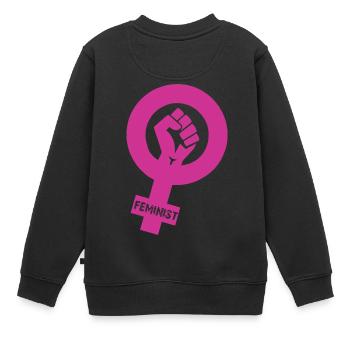 féministe - Sweat Premium enfant bio - noir - Dos - AI Model Kid Female (0cm)