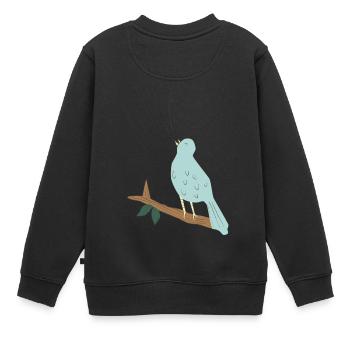 baum tree baumstamm wald forest woods45 - Kinder Premium Organic Sweatshirt - Schwarz - Hinten - AI Model Kid Female (0cm)