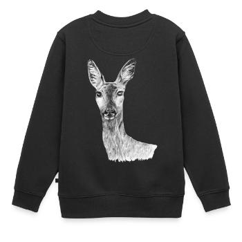 Rogen - Kinder Premium Organic Sweatshirt - Schwarz - Hinten - AI Model Kid Female (0cm)