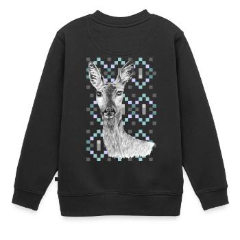 Rogen - Kinder Premium Organic Sweatshirt - Schwarz - Hinten - AI Model Kid Female (0cm)