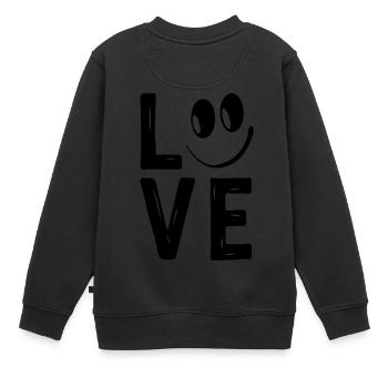 Love Smile Liebe Herzchen Herzen Lachen Happy - Kinder Premium Organic Sweatshirt - Schwarz - Hinten - AI Model Kid Female (0cm)