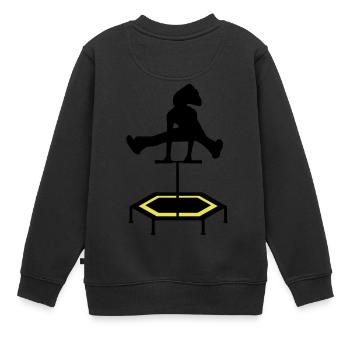 jumping trampoline girl jump jump gift - Kids Premium Organic Sweatshirt - black - Back - AI Model Kid Female (0cm)
