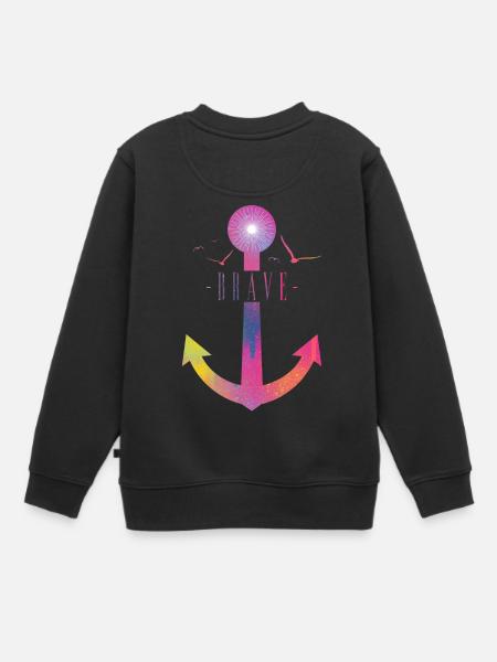 Brave - Ancrage coloré - Sweat Premium enfant bio - noir
