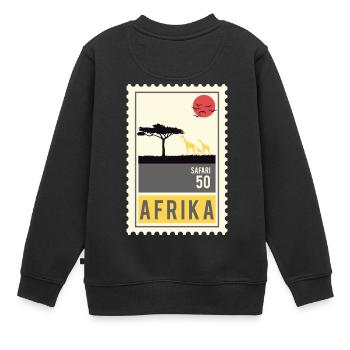 Timbre Afrique - Sweat Premium enfant bio - noir - Dos - AI Model Kid Female (0cm)