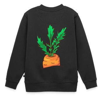 Carottes Carottes Carottes Rüebli Racines Riebli - Sweat Premium enfant bio - noir - Dos - AI Model Kid Female (0cm)