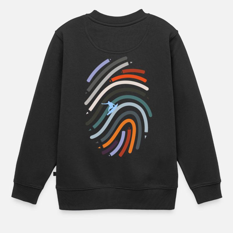 Daktylos-Surfer (SmartWave-Edition) - Kinder Premium Organic Sweatshirt - Schwarz