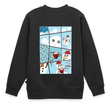 Weihnachten und die Geschichte vom Schneemann - Kinder Premium Organic Sweatshirt - Schwarz - Hinten - AI Model Kid Female (0cm)