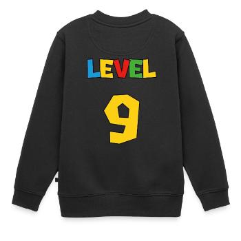 Gaming Motiv – Level 9 Geburtstag Kinder - Kinder Premium Organic Sweatshirt - Schwarz - Hinten - AI Model Kid Female (0cm)