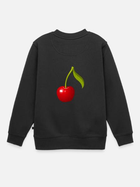 Kirsche - Kinder Premium Organic Sweatshirt - Schwarz