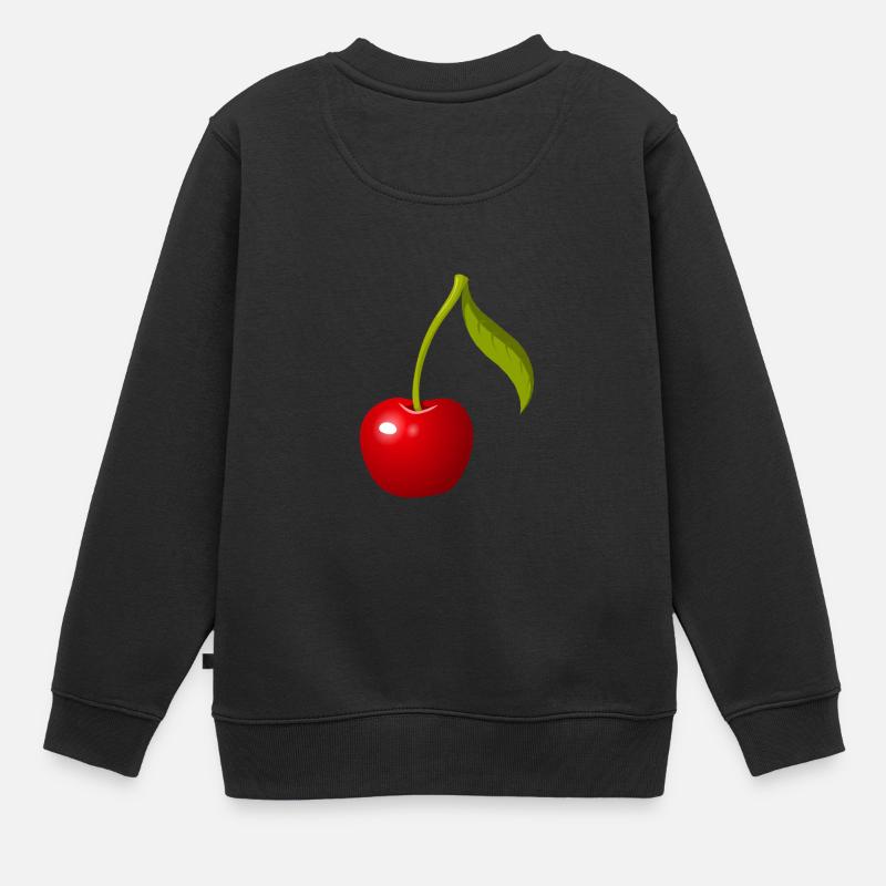 Kirsche - Kinder Premium Organic Sweatshirt - Schwarz