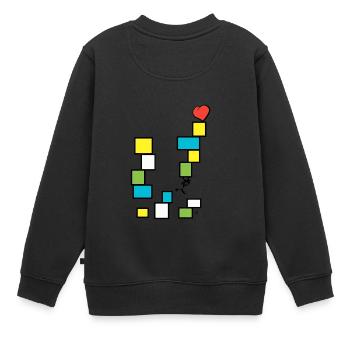 Kuoro Tür Paket - Kinder Premium Organic Sweatshirt - Schwarz - Hinten - AI Model Kid Female (0cm)
