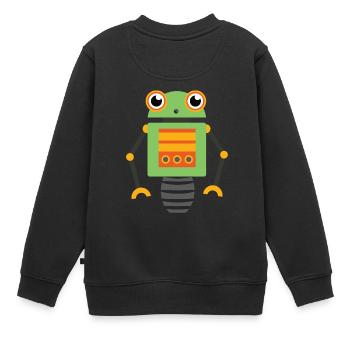 Roboter - Kinder Premium Organic Sweatshirt - Schwarz - Hinten - AI Model Kid Female (0cm)