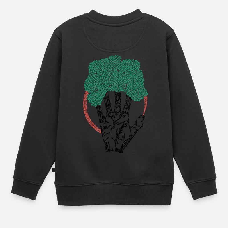 Doigts verts - Sweat Premium enfant bio - noir