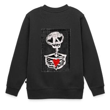 Liebe Skelett - Kinder Premium Organic Sweatshirt - Schwarz - Hinten - AI Model Kid Female (0cm)