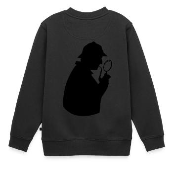 Detektiv - Kinder Premium Organic Sweatshirt - Schwarz - Hinten - AI Model Kid Female (0cm)