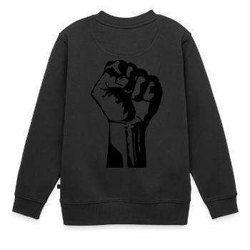 Faust - Kinder Premium Organic Sweatshirt - Schwarz - Hinten - AI Model Kid Female (0cm)