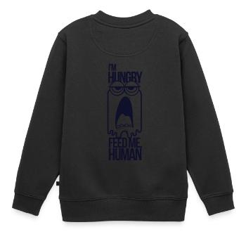 Je suis me nourrir faim humaine - Sweat Premium enfant bio - noir - Dos - AI Model Kid Female (0cm)