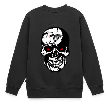 tete de mort crane dragon tribal tatouage tattoo s - Sweat Premium enfant bio - noir - Dos - AI Model Kid Female (0cm)