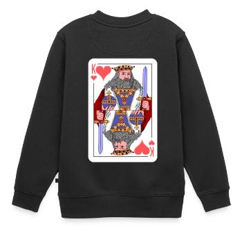 König Spielkarte Geschenksidee - Kinder Premium Organic Sweatshirt - Schwarz - Hinten - AI Model Kid Female (0cm)