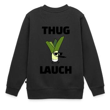 Thug Lauch Lauchlifestyle Fitness - Kinder Premium Organic Sweatshirt - Schwarz - Hinten - AI Model Kid Female (0cm)