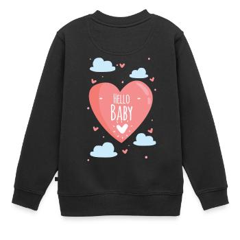 idée de cadeau naissance bébé enfant né naissance - Sweat Premium enfant bio - noir - Dos - AI Model Kid Female (0cm)