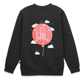 idée de cadeau naissance bébé enfant né naissance - Sweat Premium enfant bio - noir - Dos - AI Model Kid Female (0cm)