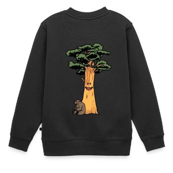 Urzeit Naturschutz Nachhaltigkeit Braunbär Bär - Kinder Premium Organic Sweatshirt - Schwarz - Hinten - AI Model Kid Female (0cm)