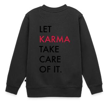 Karma - Kinder Premium Organic Sweatshirt - Schwarz - Hinten - AI Model Kid Female (0cm)