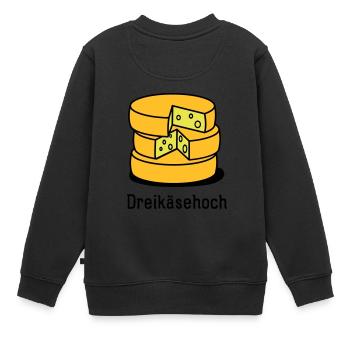 Dreikäsehoch – Die Wortspiel-Geschenkidee! - Kinder Premium Organic Sweatshirt - Schwarz - Hinten - AI Model Kid Female (0cm)