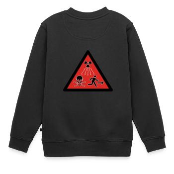 Nouveau pictogramme radioactif - Sweat Premium enfant bio - noir - Dos - AI Model Kid Female (0cm)