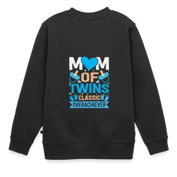 Funny Twin Mother Saying Twin Mom Classic - Kinder Premium Organic Sweatshirt - Schwarz - Hinten - AI Model Kid Female (0cm)