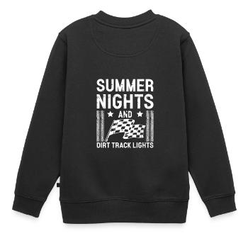 Nuits d’été et pistes de terre Lumières Course sur piste - Sweat Premium enfant bio - noir - Dos - AI Model Kid Female (0cm)