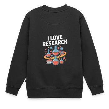 Ich liebe Forschung Science Enthusiast Chemie - Kinder Premium Organic Sweatshirt - Schwarz - Hinten - AI Model Kid Female (0cm)