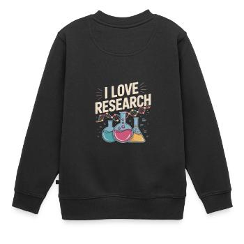 J’aime la recherche Passionné de sciences Chimie - Sweat Premium enfant bio - noir - Dos - AI Model Kid Female (0cm)