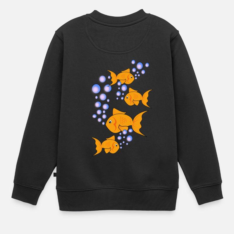 pececitos d'or - Sweat Premium enfant bio - noir