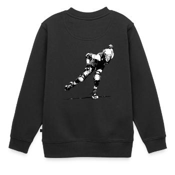 roller derby - Sweat Premium enfant bio - noir - Dos - AI Model Kid Female (0cm)