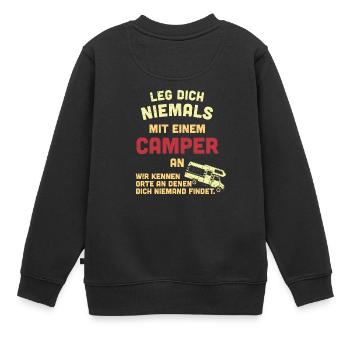 camper - Kinder Premium Organic Sweatshirt - Schwarz - Hinten - AI Model Kid Female (0cm)