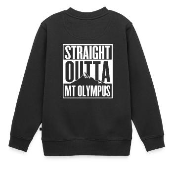 Geradeaus aus dem Olymp - Kinder Premium Organic Sweatshirt - Schwarz - Hinten - AI Model Kid Female (0cm)