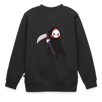 Sensenmann - Halloween - Kinder Premium Organic Sweatshirt - Schwarz - Hinten - AI Model Kid Female (0cm)