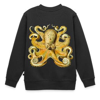 poulpe géant calmar, poulpe, calmar, poissons seiche - Sweat Premium enfant bio - noir - Dos - AI Model Kid Female (0cm)
