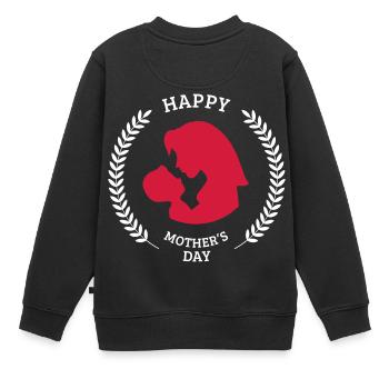 Félicitations pour la Fête des Mères - Sweat Premium enfant bio - noir - Dos - AI Model Kid Female (0cm)